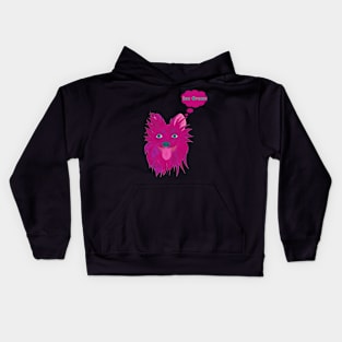 Cute Li'l Papillon Dog Dreams of Ice Cream Kids Hoodie